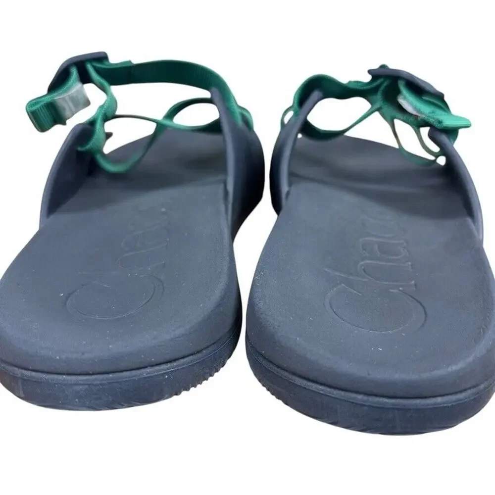 Chaco Chillos Slide Navy Green Mens Sandals Sporty Summer Shoes Flip Flops sz 14